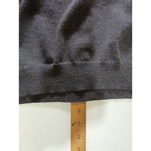 Men's Brooks Brothers Extra Fine Merino Wool Grey V-neck Pullover Sweater-Medium - Picture 4 of 6